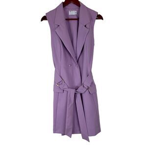 Asos Lilac Purple Double Breasted Blazer Mini Dress Womens 8 Belted Pockets